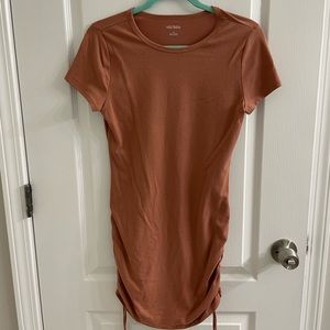 Womens short sleeve ruched side bodycon dress, worn once, like new